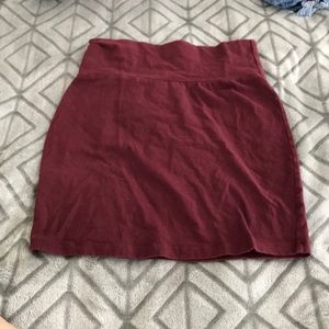 Maroon mini skirt